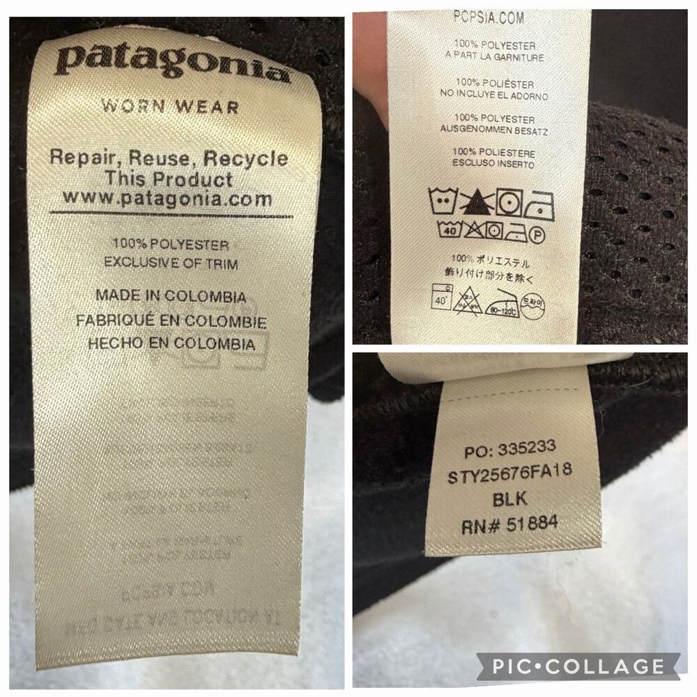 Patagonia‎ Synchilla Full Zip Up Fleece Jacket Men's Large Black Karstens Jacket - Picture 7 of 14